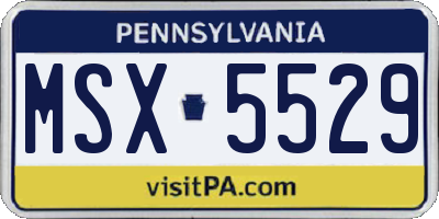 PA license plate MSX5529