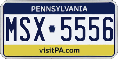 PA license plate MSX5556