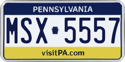 PA license plate MSX5557