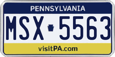 PA license plate MSX5563