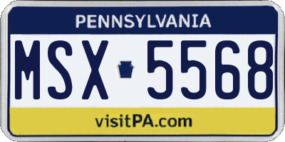PA license plate MSX5568