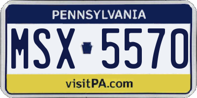 PA license plate MSX5570