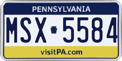 PA license plate MSX5584