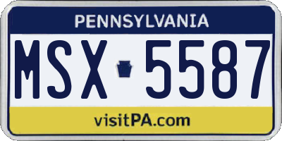 PA license plate MSX5587