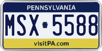 PA license plate MSX5588