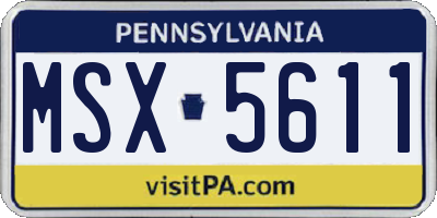 PA license plate MSX5611
