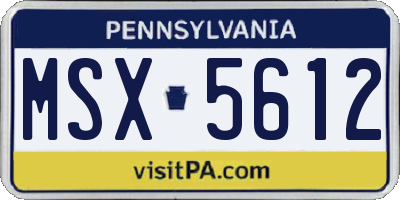 PA license plate MSX5612