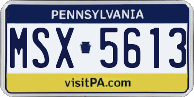 PA license plate MSX5613