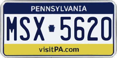 PA license plate MSX5620