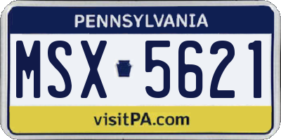 PA license plate MSX5621