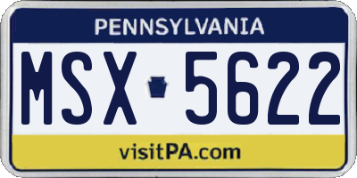 PA license plate MSX5622