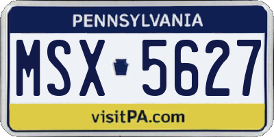 PA license plate MSX5627