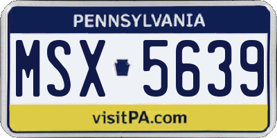 PA license plate MSX5639