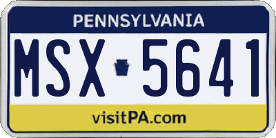 PA license plate MSX5641
