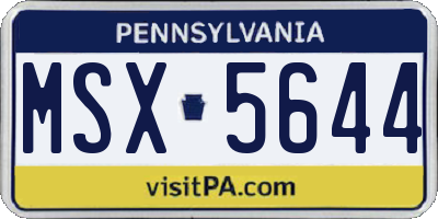 PA license plate MSX5644