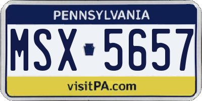 PA license plate MSX5657