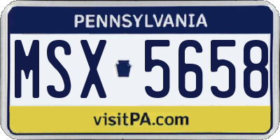 PA license plate MSX5658