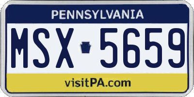 PA license plate MSX5659