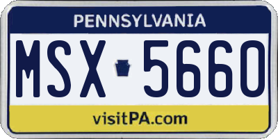 PA license plate MSX5660
