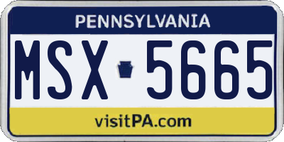 PA license plate MSX5665