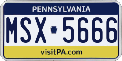 PA license plate MSX5666