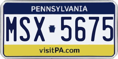 PA license plate MSX5675