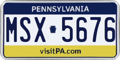 PA license plate MSX5676