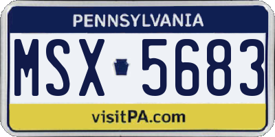 PA license plate MSX5683