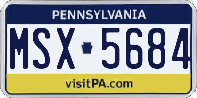 PA license plate MSX5684