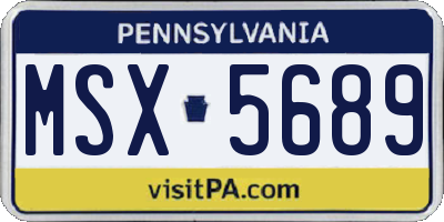 PA license plate MSX5689
