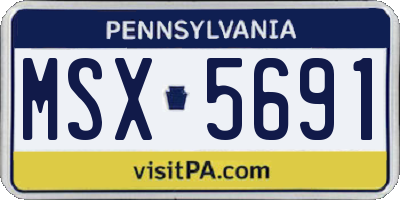 PA license plate MSX5691
