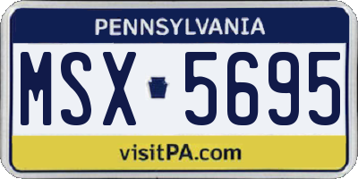 PA license plate MSX5695