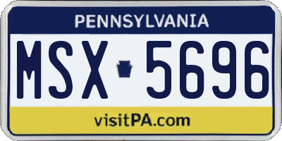 PA license plate MSX5696
