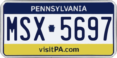 PA license plate MSX5697