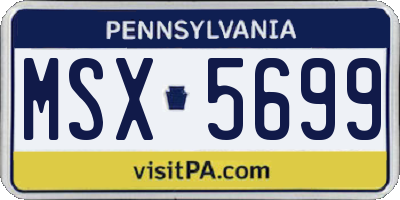 PA license plate MSX5699