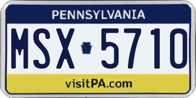 PA license plate MSX5710