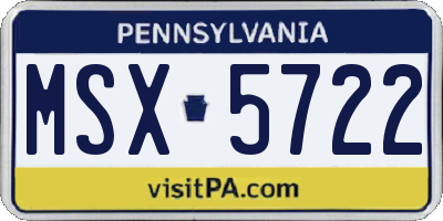 PA license plate MSX5722