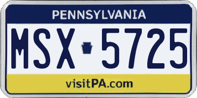 PA license plate MSX5725