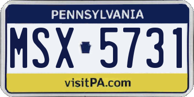 PA license plate MSX5731