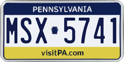PA license plate MSX5741
