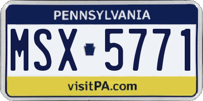 PA license plate MSX5771