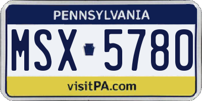 PA license plate MSX5780