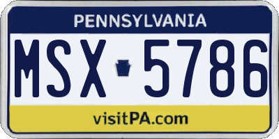 PA license plate MSX5786
