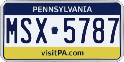 PA license plate MSX5787
