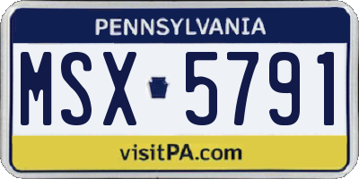 PA license plate MSX5791