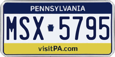 PA license plate MSX5795
