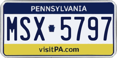 PA license plate MSX5797