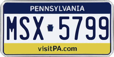PA license plate MSX5799