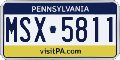 PA license plate MSX5811