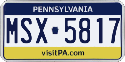 PA license plate MSX5817